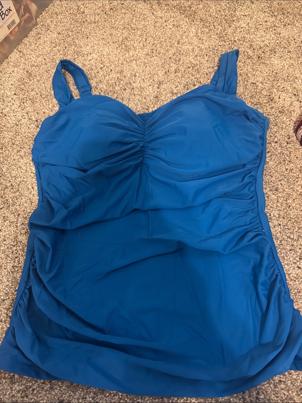 Blue Women's Ruched Tankini Swim Top